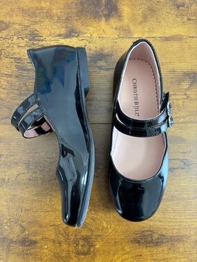 Christie & Jill Dahlia Black Patent Mary Jane Dress Shoes Girls Size 13M